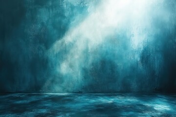 Abstract Blue Background for Product Showcase with Blurred Light Reflections and Soft Shadows