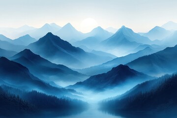 Obraz premium Abstract Blue Winter Background with Soft Light Shadows for Product Presentation and Advertising