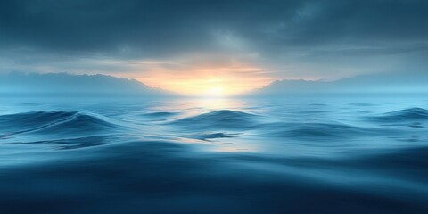 Obraz premium Abstract Blue Background for Product Presentation with Soft Light Blurred Wall and Shadows