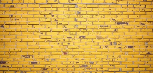 A textured backdrop of yellow brick wall, showing age and wear, close-up, industrial, high resolution