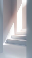 Obraz premium Minimalist staircase with natural light effects.