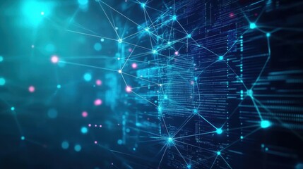 Obraz premium Dynamic animation of a network of connected lines illustrating the concepts of digital communication and interaction