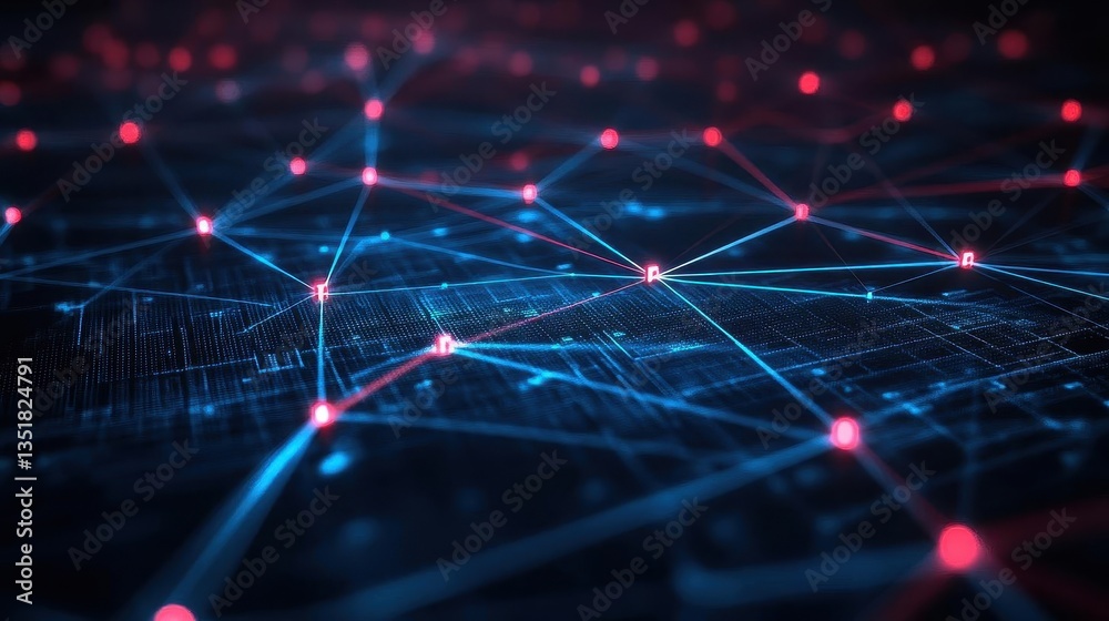 Aufkleber Dynamic animation of an expanding network of interconnected lines illustrating modern connectivity concepts