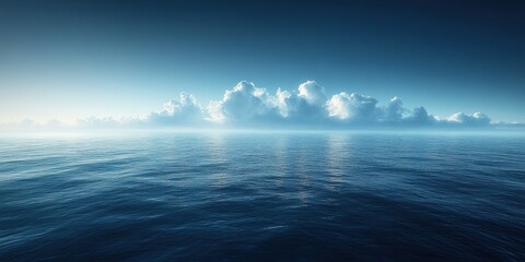 Obraz premium Abstract Blue Panoramic Background for Product Showcase with Soft Lighting and Blurred Shadows