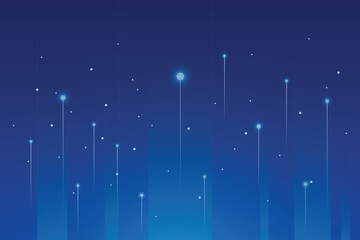 Quiet digital technology background. light effect, abstract tech, innovation future data, internet network, Ai big data, lines dots connection.