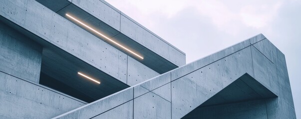 Obraz premium Modern concrete structure with minimal design.