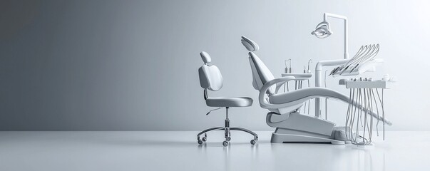 Modern dental clinic interior with equipment.