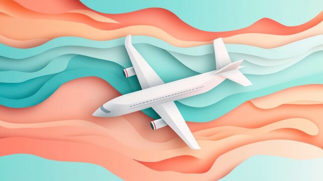 Paper airplane abstract art background