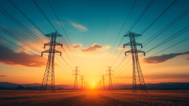 A towering powerlines. Generative AI