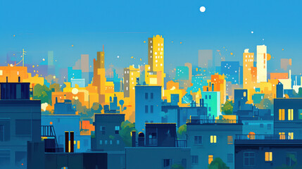 Urban Night Skyline