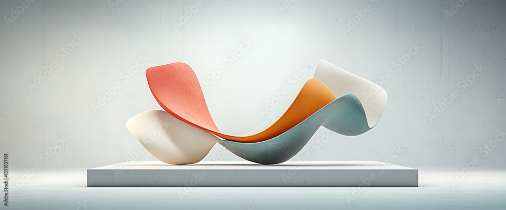 Poster Abstract form with three colors