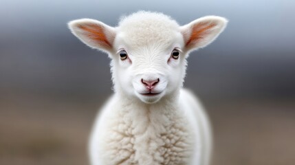Fototapeta premium Innocent, fluffy lamb portrait