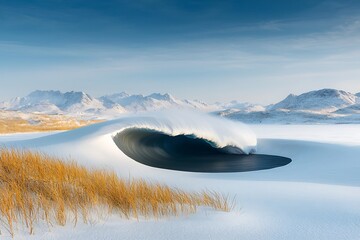 Frozen Wave for Arctic Coast, Winter.