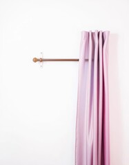 Fototapeta premium A single, lonely curtain rod, stark white background, end visible, backdrop, rod, finish