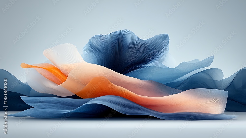 Poster abstract shapes in soft colors