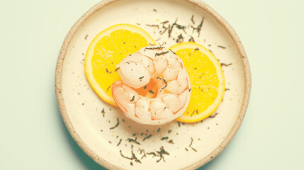 Grilled Shrimp with Orange Slices and Herbs