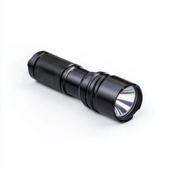 Miniature LED flashlight, isolate on a pure white background 