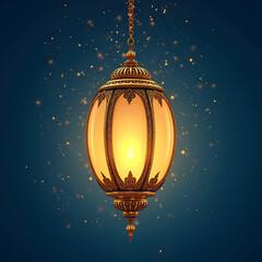 Obraz premium christmas lantern on a red background