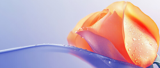 Orange Rose with Dew Drops