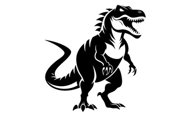 Fototapeta premium Tyrannosaurus silhouette, T-rex head vector illustration