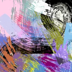 Gordijnen abstract background design, illustration with paint strokes and splashes, grungy © Kirsten Hinte