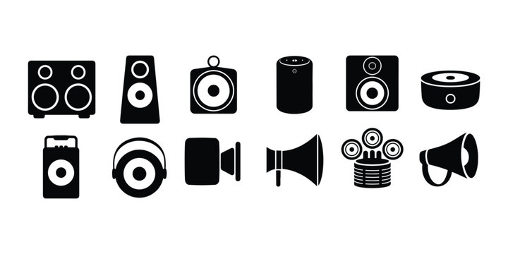 Sound speaker and acoustic audio for concert or home cinema stereo system isolated on transparent background. Loudspeaker Bluetooth Smart Speaker Silhouette Vector Art JBL Charge 4 silhouette white 
 