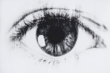 Obraz premium Close-up grayscale eye, detailed view of iris