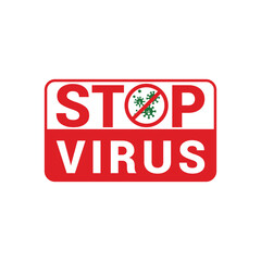 Stop Virus - Coronavirus Prevention and Health Safety Vector Design Template