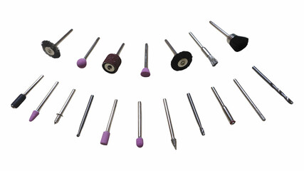 Versatile set of rotary tool accessories for cutting, grinding, and polishing