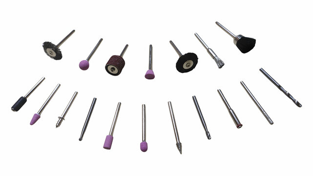 Versatile set of rotary tool accessories for cutting, grinding, and polishing