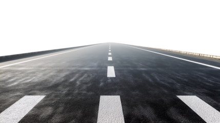 Road, asphalt road isolated on transparent background