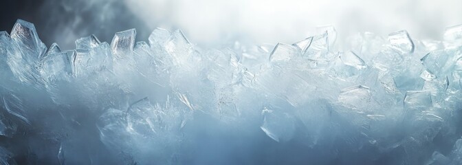 Fototapeta premium Closeup of Ice Crystals Transparent Texture Background with Cracks and Scratches for Cool and Frozen Concepts