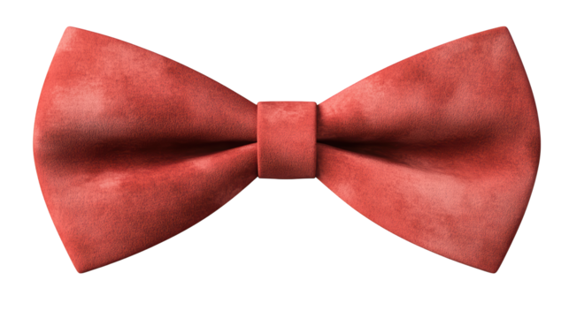 A stylish red bow tie with a soft texture, perfect for formal attire and enhancing sophisticated looks. - Powered by Adobe