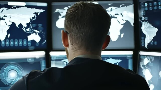 1_Technician Monitoring Satellite Surveillance in a Bunker
