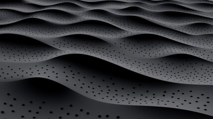 Abstract Dark Waves: A Perforated Monochrome Landscape