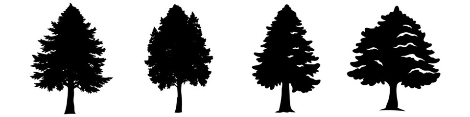redwood tree icon, redwood tree silhouette vector illustration-simple silhouette illustration of redwood tree, perfect for redwood tree logos and icons
