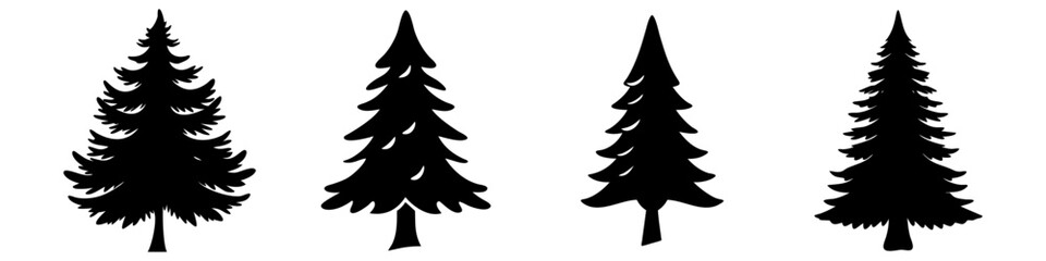 spruce tree icon, spruce tree silhouette vector illustration-simple silhouette illustration of spruce tree, perfect for spruce tree logos and icons