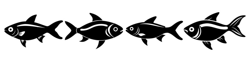 ember tetra fish icon, ember tetra fish silhouette vector illustration-simple silhouette illustration of ember tetra fish, perfect for ember tetra fish logos and icons