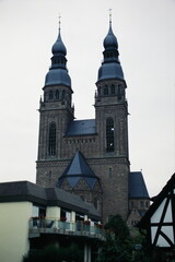 View of Church of St. Joseph church towers in Speyer, Rhineland-Palatinate, Germany during 2000s
