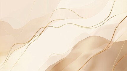 Contemporary pastel brown background adorned with fluid golden line accents, perfect for high-end branding and presentations.