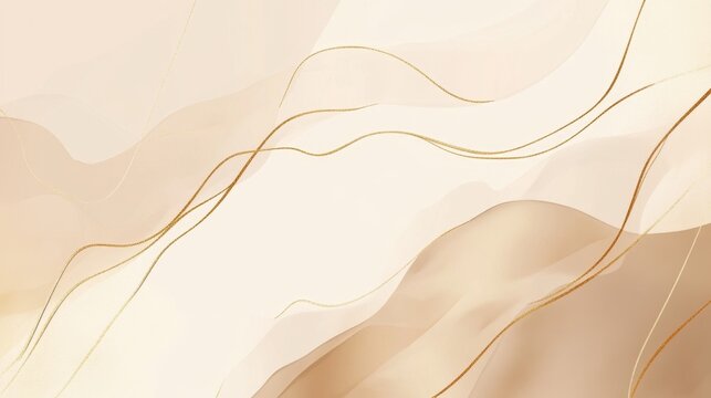 Contemporary pastel brown background adorned with fluid golden line accents, perfect for high-end branding and presentations.