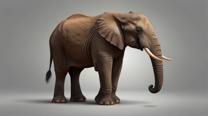 Obraz premium African Elephant Silhouette: Isolated on a Transparent Background