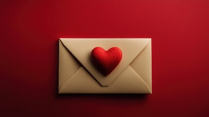 Love Letter with Heart Envelope Modern Still Life