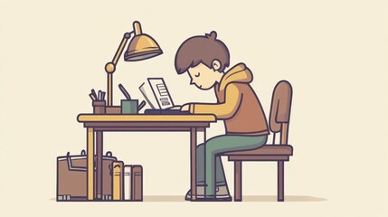 A young person working on a computer at a desk