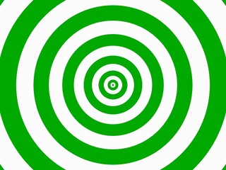 A vibrant background showcases concentric green and white circles, creating a hypnotic, visually dynamic, and abstract design.