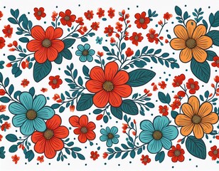 Patr&oacute;n floral. Bonitas flores sobre fondo blanco.