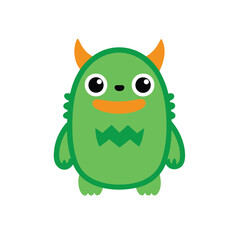 Cute Monster Sticker Icon – Vector Illustration, Kawaii Design, Cartoon Creature