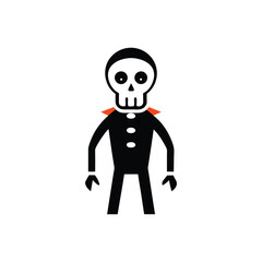 Halloween Skeleton Man Vector – Spooky Illustration on White Background