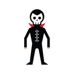 Halloween Skeleton Man Vector – Spooky Illustration on White Background