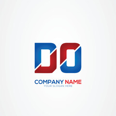 DO or OD Creative Modern Letters Logo Design Element red and blue